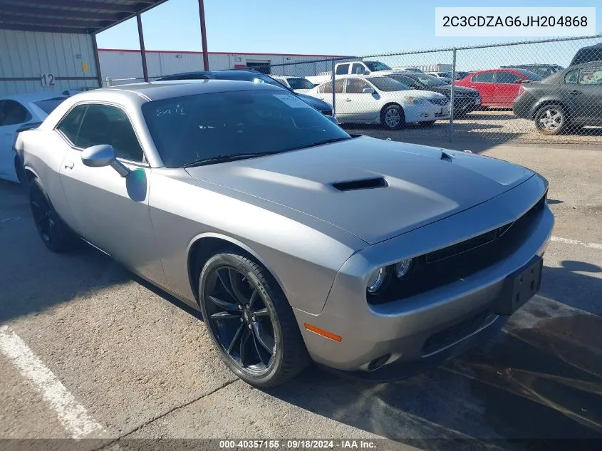 2018 Dodge Challenger Sxt VIN: 2C3CDZAG6JH204868 Lot: 40357155