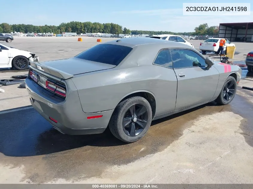 2018 Dodge Challenger Sxt VIN: 2C3CDZAG1JH241598 Lot: 40369081