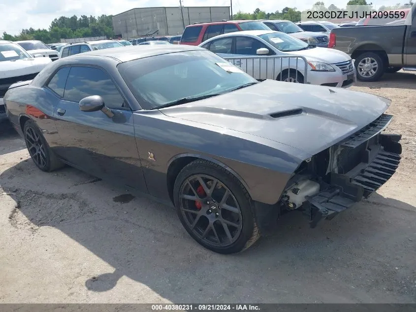 2018 Dodge Challenger R/T Scat Pack VIN: 2C3CDZFJ1JH209559 Lot: 40380231