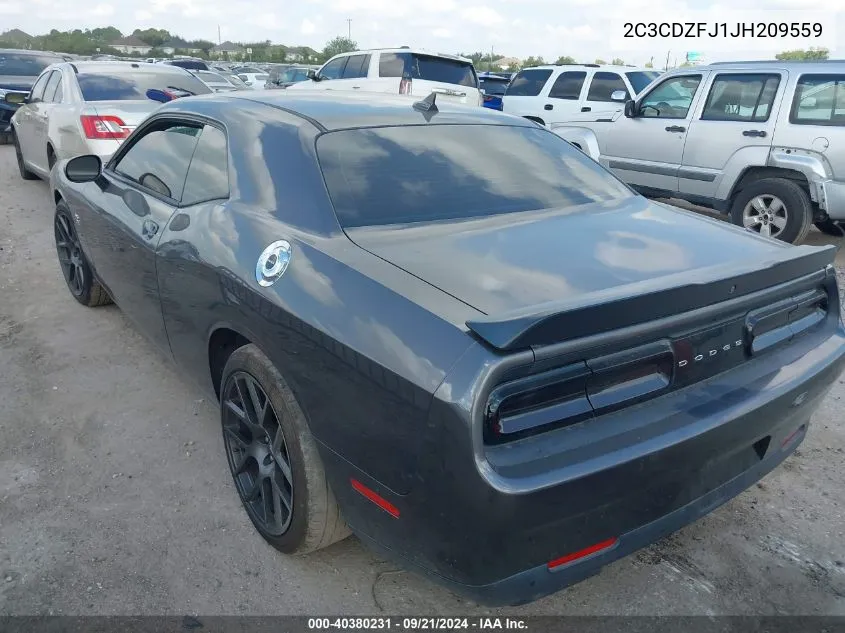 2018 Dodge Challenger R/T Scat Pack VIN: 2C3CDZFJ1JH209559 Lot: 40380231