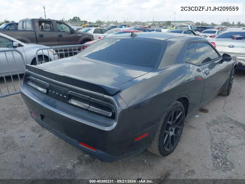 2018 Dodge Challenger R/T Scat Pack VIN: 2C3CDZFJ1JH209559 Lot: 40380231