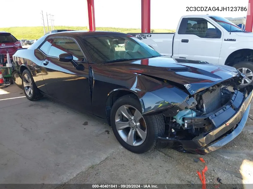 2018 Dodge Challenger Sxt VIN: 2C3CDZAG4JH123786 Lot: 40401841