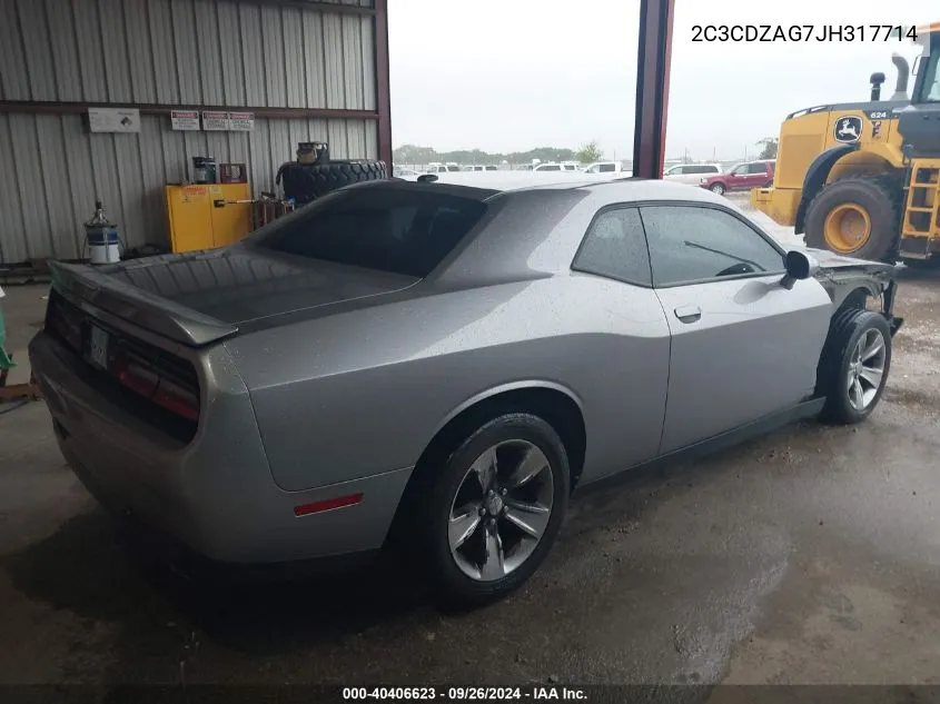 2018 Dodge Challenger Sxt VIN: 2C3CDZAG7JH317714 Lot: 40406623