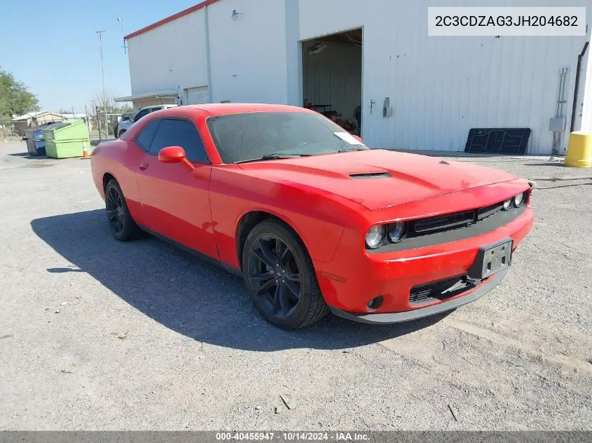 2018 Dodge Challenger Sxt VIN: 2C3CDZAG3JH204682 Lot: 40455947