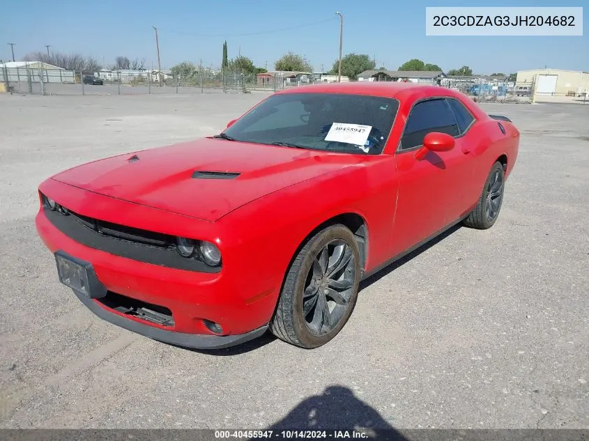 2018 Dodge Challenger Sxt VIN: 2C3CDZAG3JH204682 Lot: 40455947