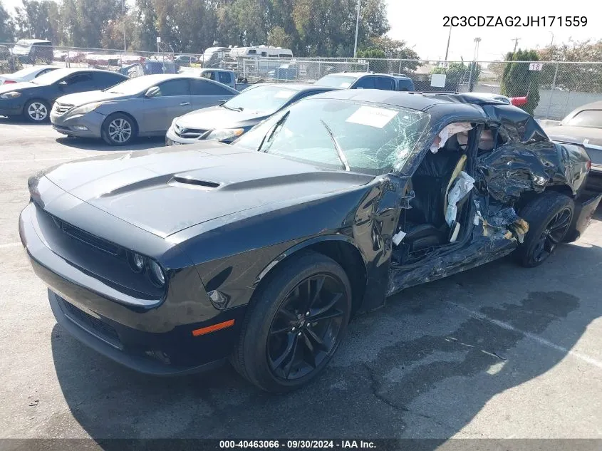 2018 Dodge Challenger Sxt VIN: 2C3CDZAG2JH171559 Lot: 40463066