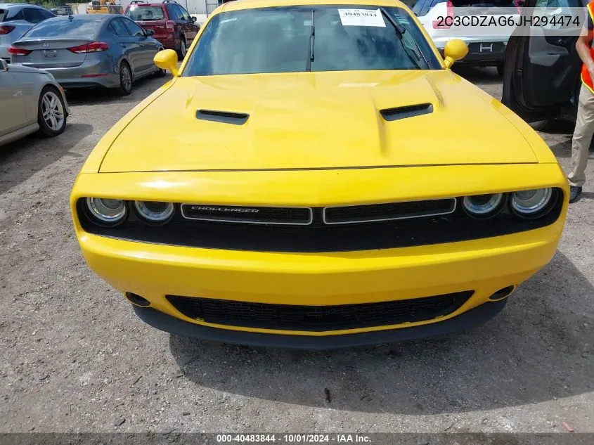 2018 Dodge Challenger Sxt VIN: 2C3CDZAG6JH294474 Lot: 40483844