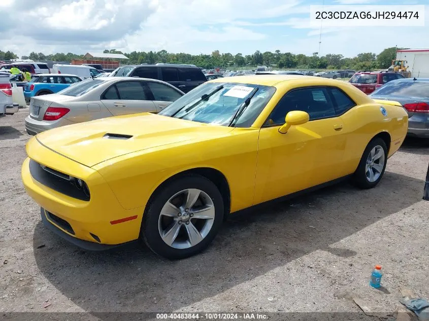 2018 Dodge Challenger Sxt VIN: 2C3CDZAG6JH294474 Lot: 40483844