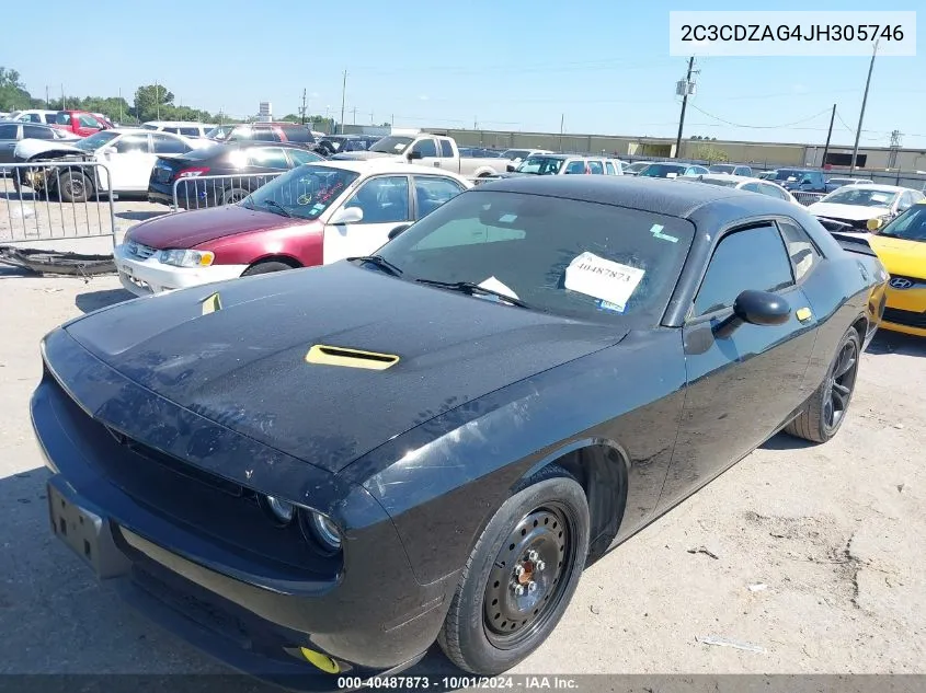 2018 Dodge Challenger Sxt Plus VIN: 2C3CDZAG4JH305746 Lot: 40487873