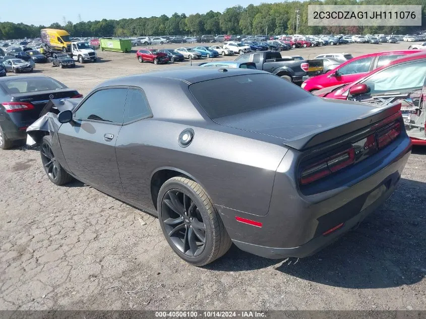 2018 Dodge Challenger Sxt VIN: 2C3CDZAG1JH111076 Lot: 40506100