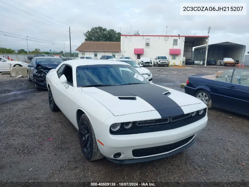 2018 Dodge Challenger Sxt VIN: 2C3CDZAG6JH215207 Lot: 40509138