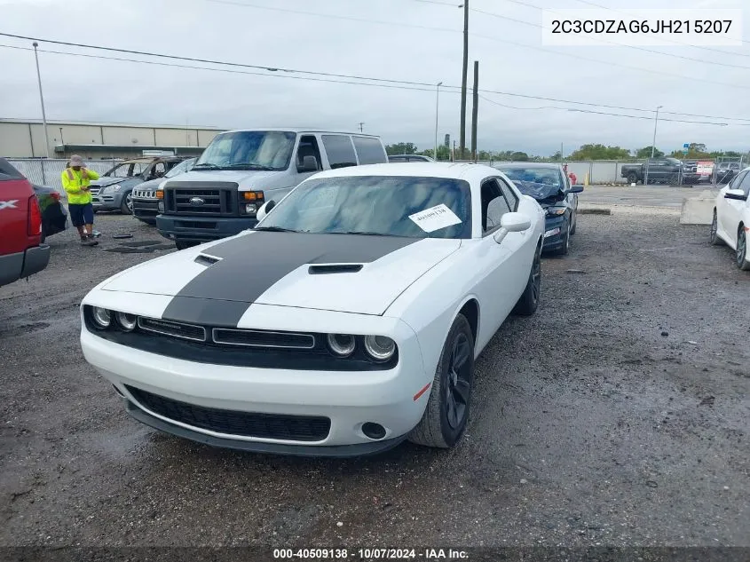 2018 Dodge Challenger Sxt VIN: 2C3CDZAG6JH215207 Lot: 40509138