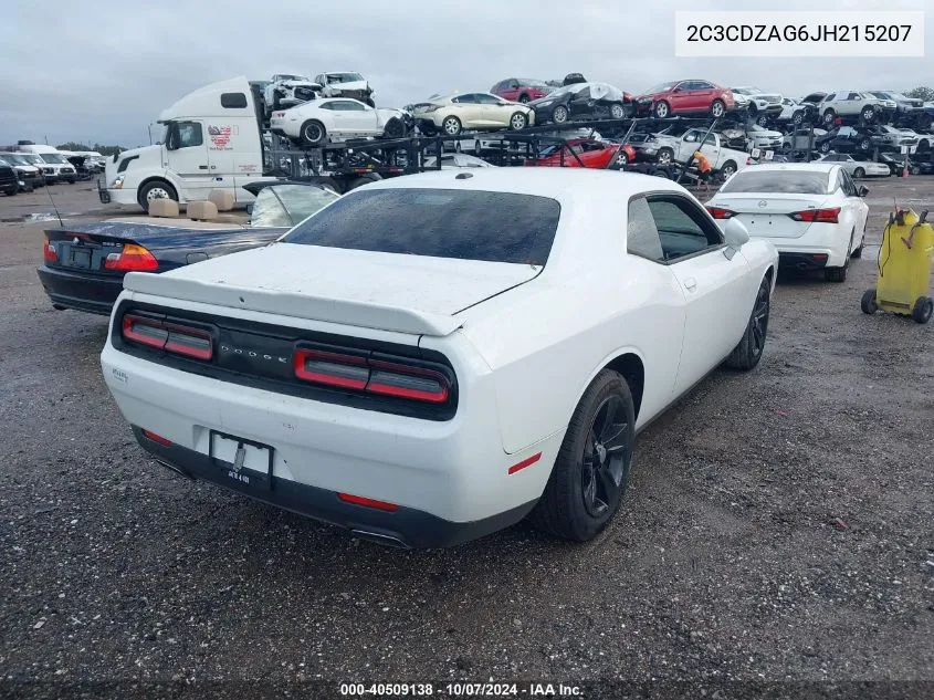 2018 Dodge Challenger Sxt VIN: 2C3CDZAG6JH215207 Lot: 40509138