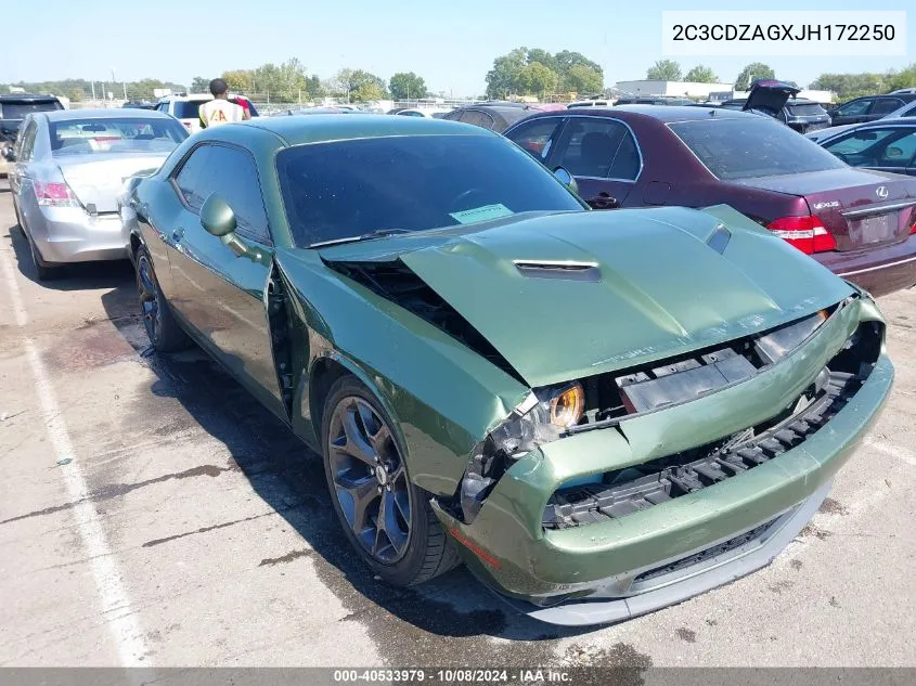 2018 Dodge Challenger Sxt Plus VIN: 2C3CDZAGXJH172250 Lot: 40533979