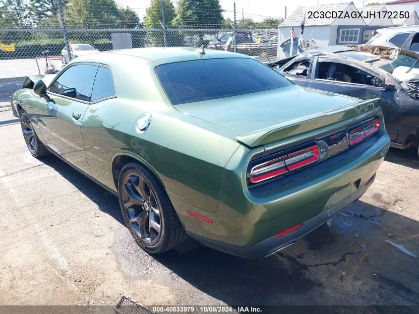 2018 Dodge Challenger Sxt Plus VIN: 2C3CDZAGXJH172250 Lot: 40533979