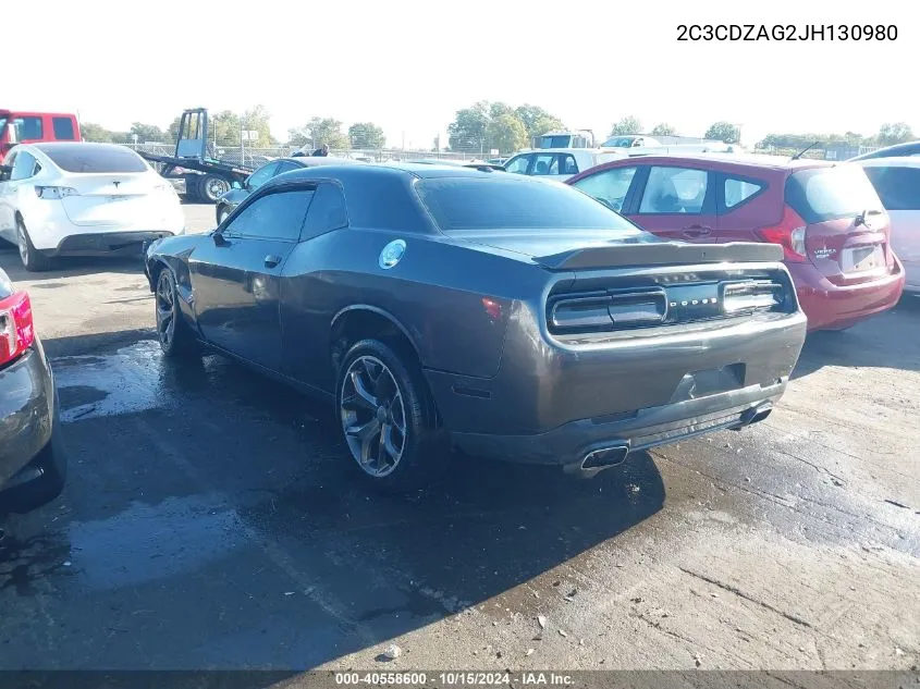 2018 Dodge Challenger Sxt VIN: 2C3CDZAG2JH130980 Lot: 40558600