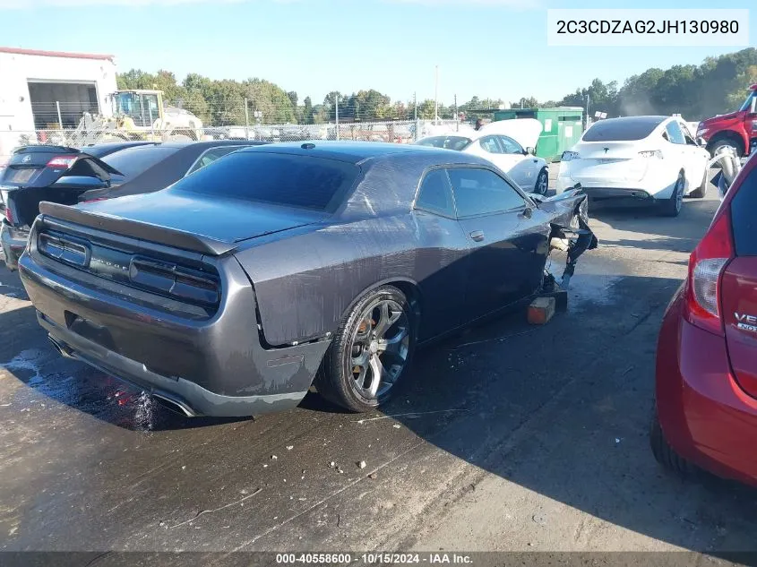 2018 Dodge Challenger Sxt VIN: 2C3CDZAG2JH130980 Lot: 40558600