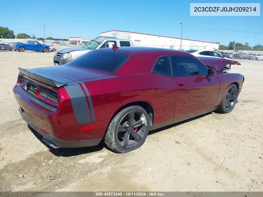 2018 Dodge Challenger R/T Scat Pack VIN: 2C3CDZFJ0JH209214 Lot: 40572240