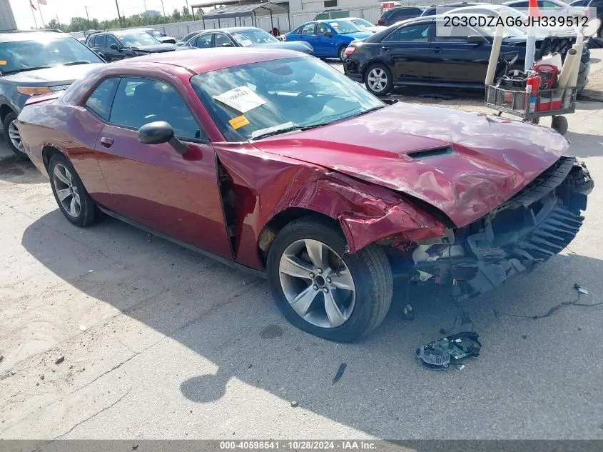 2018 Dodge Challenger Sxt VIN: 2C3CDZAG6JH339512 Lot: 40598541