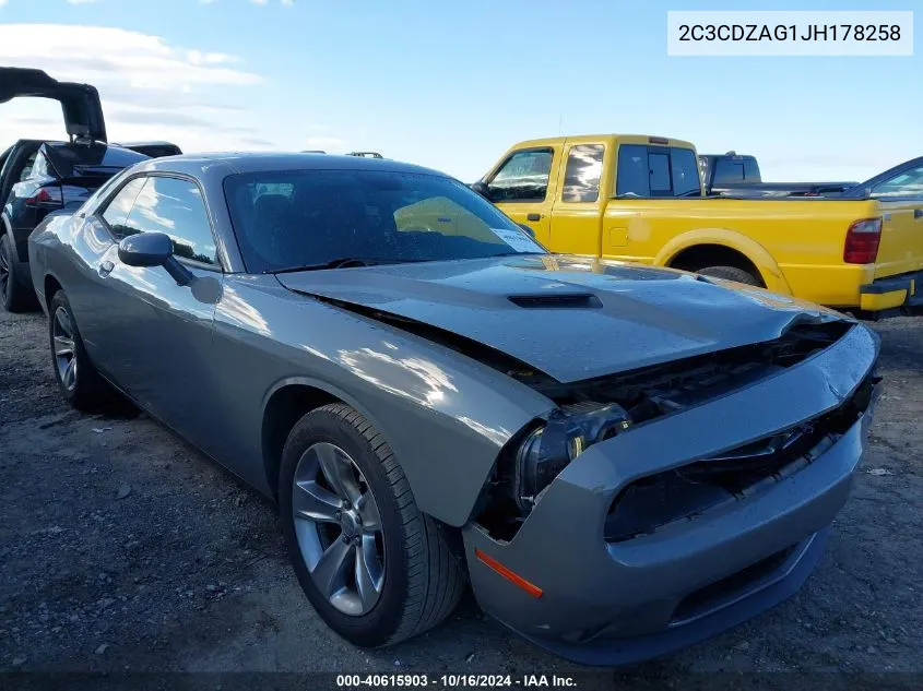 2018 Dodge Challenger Sxt VIN: 2C3CDZAG1JH178258 Lot: 40615903