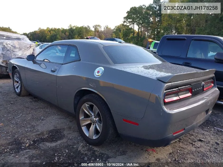 2018 Dodge Challenger Sxt VIN: 2C3CDZAG1JH178258 Lot: 40615903