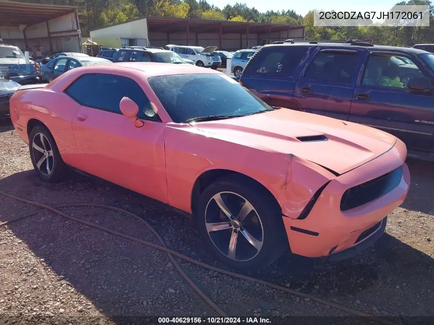 2018 Dodge Challenger Sxt VIN: 2C3CDZAG7JH172061 Lot: 40629156