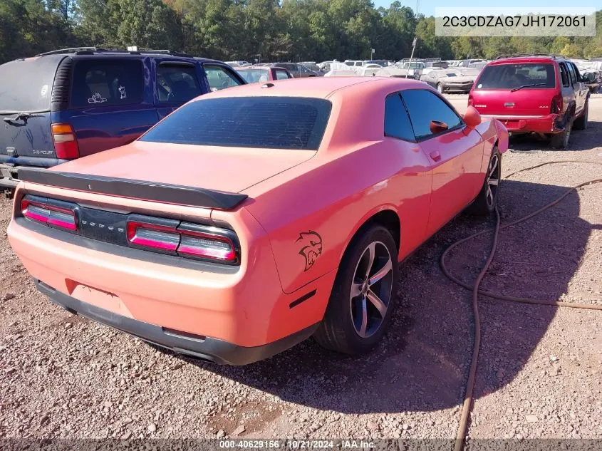 2018 Dodge Challenger Sxt VIN: 2C3CDZAG7JH172061 Lot: 40629156