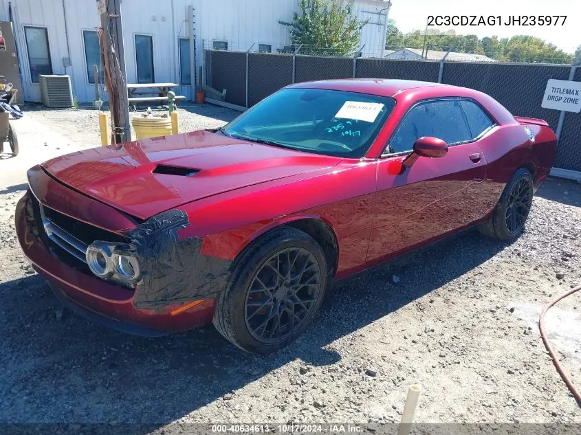 2018 Dodge Challenger Sxt VIN: 2C3CDZAG1JH235977 Lot: 40634613