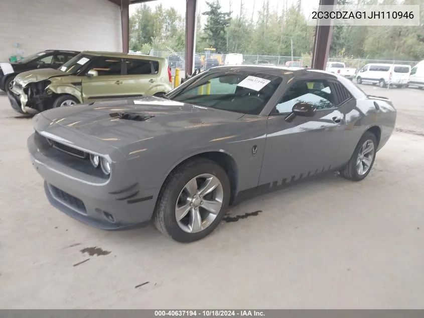 2018 Dodge Challenger Sxt VIN: 2C3CDZAG1JH110946 Lot: 40637194