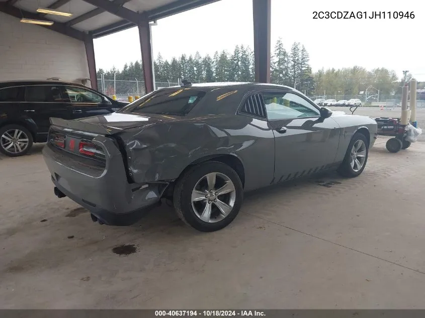 2018 Dodge Challenger Sxt VIN: 2C3CDZAG1JH110946 Lot: 40637194