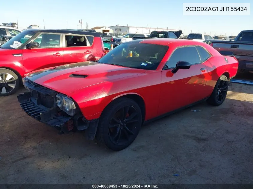 2018 Dodge Challenger Sxt VIN: 2C3CDZAG1JH155434 Lot: 40639453