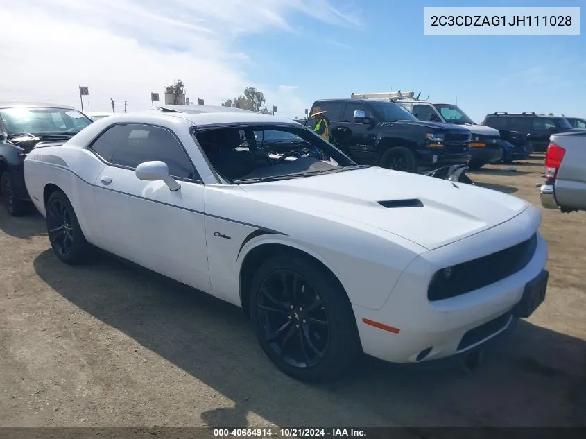 2018 Dodge Challenger Sxt VIN: 2C3CDZAG1JH111028 Lot: 40654914