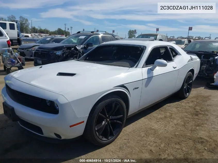 2018 Dodge Challenger Sxt VIN: 2C3CDZAG1JH111028 Lot: 40654914