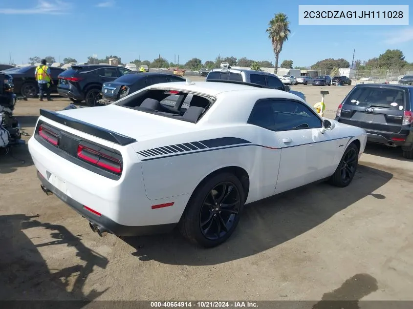 2018 Dodge Challenger Sxt VIN: 2C3CDZAG1JH111028 Lot: 40654914