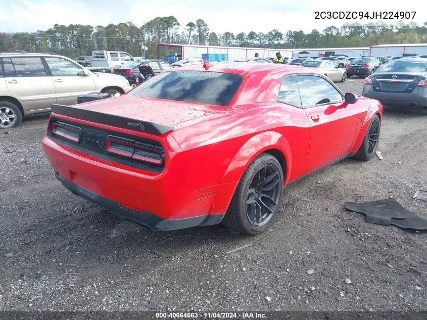 2018 Dodge Challenger Srt Hellcat Widebody VIN: 2C3CDZC94JH224907 Lot: 40664663