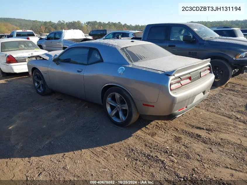 2018 Dodge Challenger R/T VIN: 2C3CDZBT3JH131194 Lot: 40675882