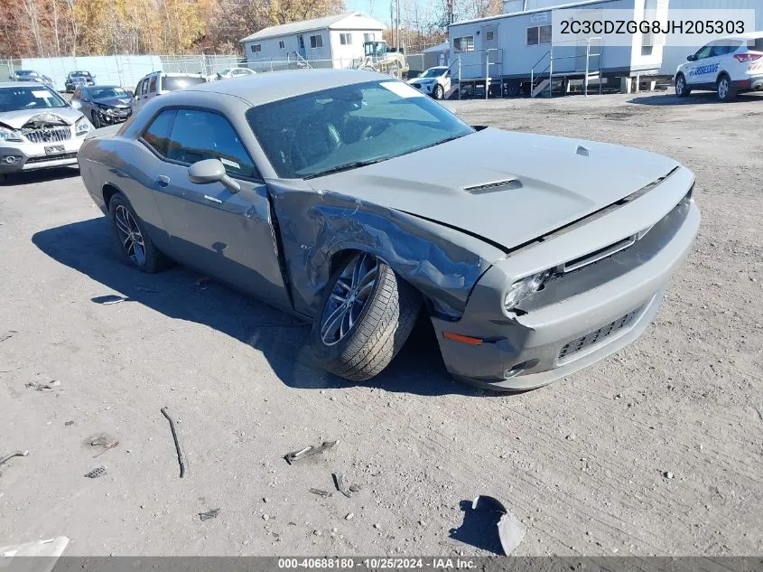 2018 Dodge Challenger Gt Awd VIN: 2C3CDZGG8JH205303 Lot: 40688180