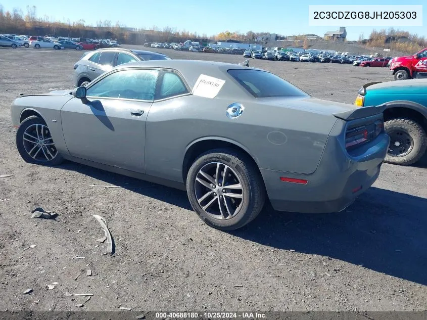 2018 Dodge Challenger Gt Awd VIN: 2C3CDZGG8JH205303 Lot: 40688180