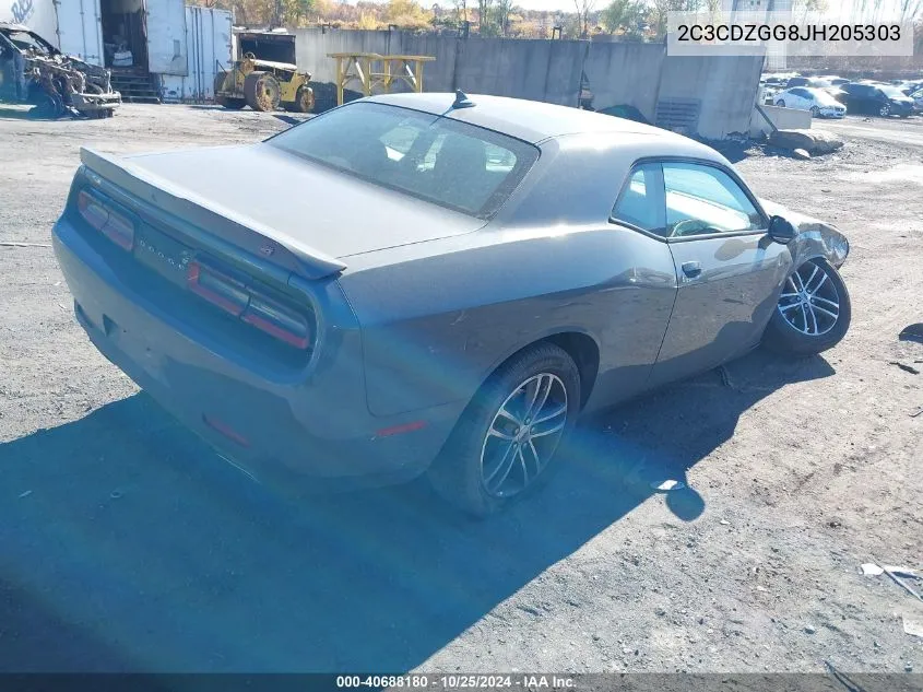 2018 Dodge Challenger Gt Awd VIN: 2C3CDZGG8JH205303 Lot: 40688180