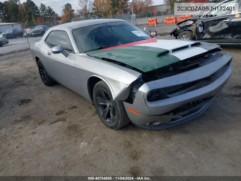 2018 Dodge Challenger Sxt VIN: 2C3CDZAG5JH172401 Lot: 40704805