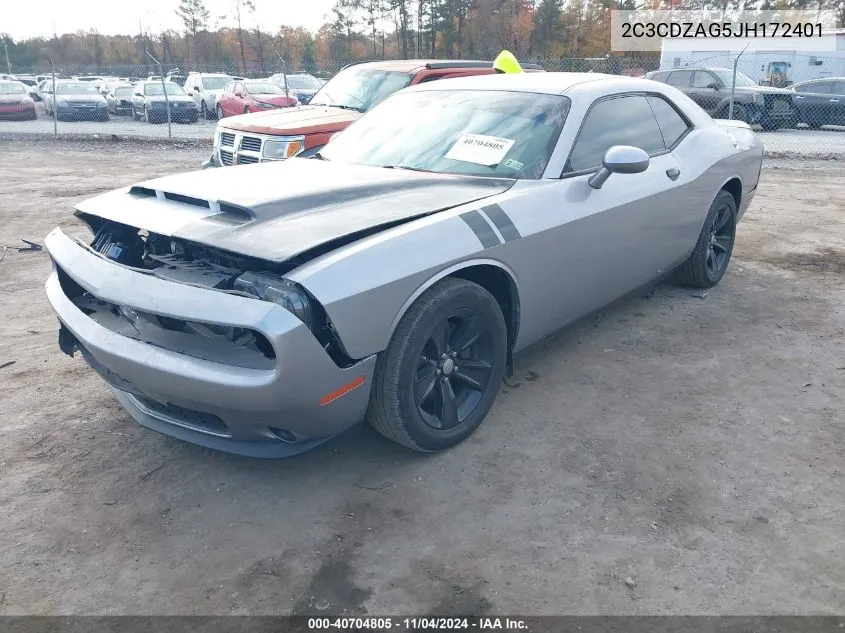 2018 Dodge Challenger Sxt VIN: 2C3CDZAG5JH172401 Lot: 40704805