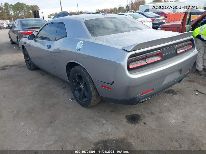 2018 Dodge Challenger Sxt VIN: 2C3CDZAG5JH172401 Lot: 40704805