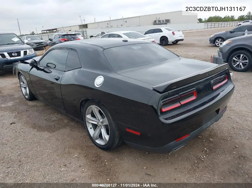 2018 Dodge Challenger R/T VIN: 2C3CDZBT0JH131167 Lot: 40708127