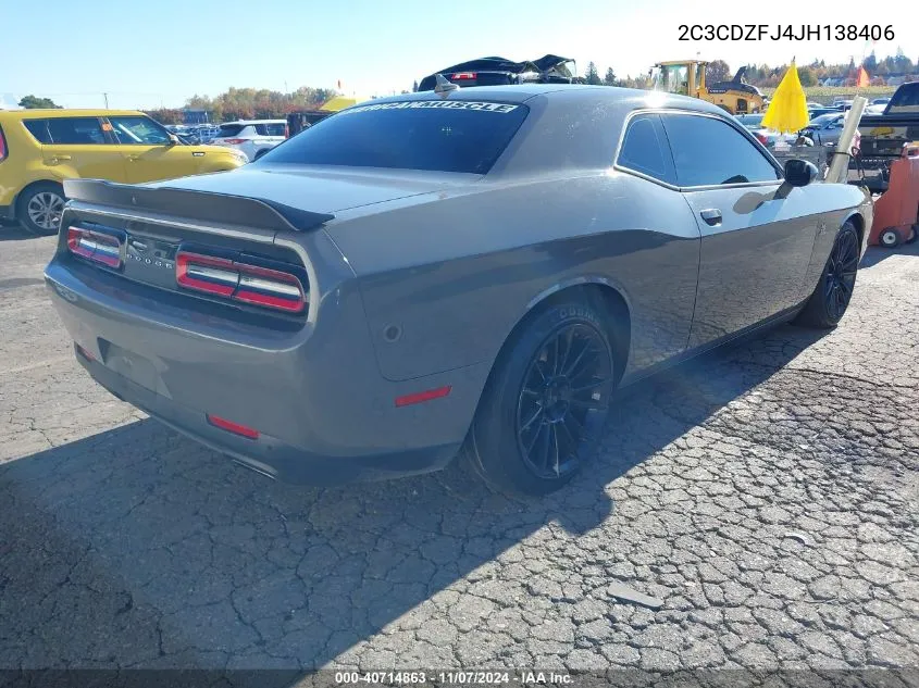 2018 Dodge Challenger R/T Scat Pack VIN: 2C3CDZFJ4JH138406 Lot: 40714863