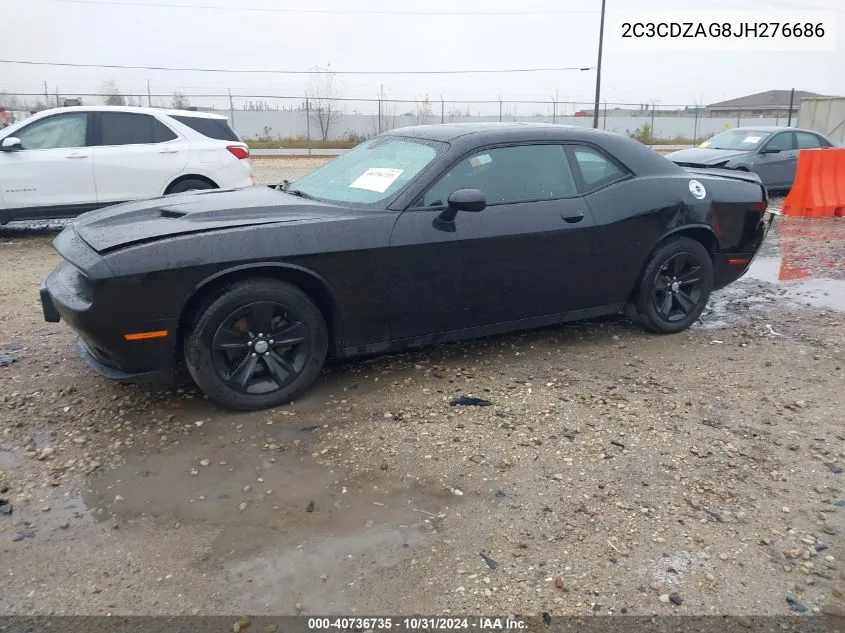 2018 Dodge Challenger Sxt VIN: 2C3CDZAG8JH276686 Lot: 40736735