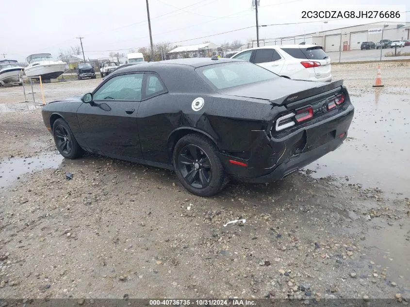 2018 Dodge Challenger Sxt VIN: 2C3CDZAG8JH276686 Lot: 40736735