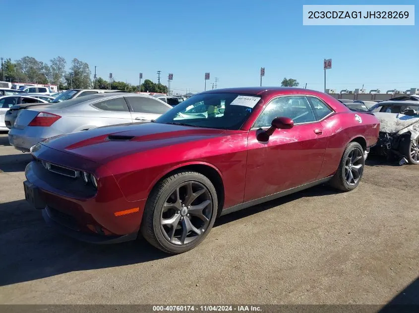 2018 Dodge Challenger Sxt Plus VIN: 2C3CDZAG1JH328269 Lot: 40760174