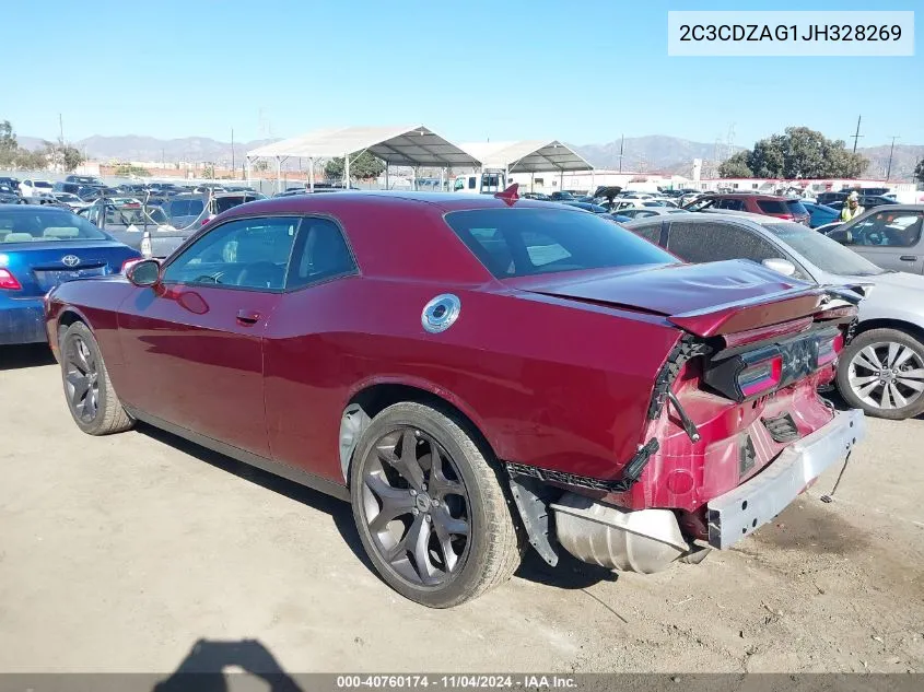 2018 Dodge Challenger Sxt Plus VIN: 2C3CDZAG1JH328269 Lot: 40760174