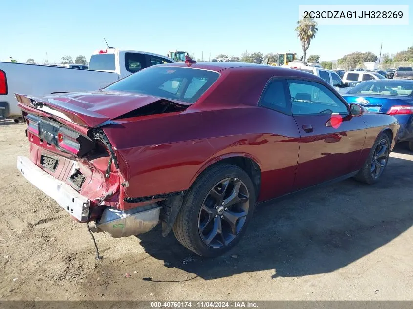 2018 Dodge Challenger Sxt Plus VIN: 2C3CDZAG1JH328269 Lot: 40760174