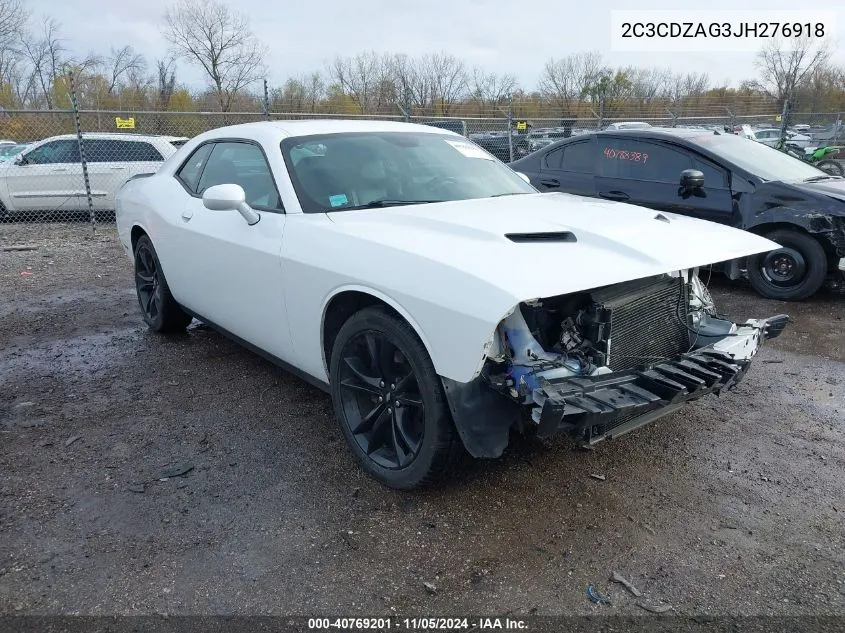 2018 Dodge Challenger Sxt Plus VIN: 2C3CDZAG3JH276918 Lot: 40769201